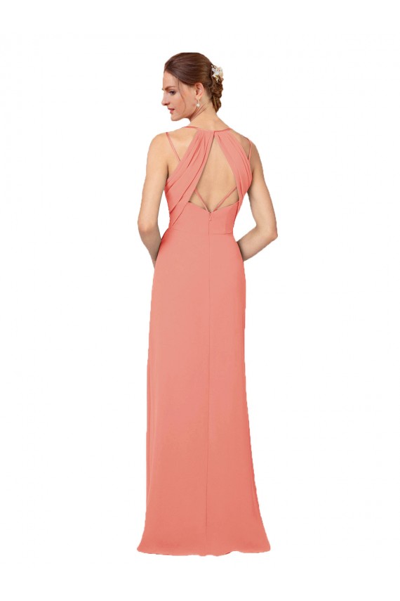 Discount Flirty Chiffon Bridesmaid Dress with Modern Back Detail