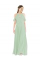 Discount Off-the-Shoulder Long Chiffon Beachy Bridesmaid Dress