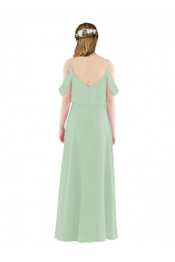 Discount Off-the-Shoulder Long Chiffon Beachy Bridesmaid Dress
