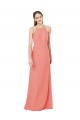 Discount Modern Long Chiffon Bridesmaid Dress with Keyhole Back