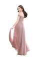 Discount Floor Length Chantilly Lace Off the Shoulder Chiffon Bridesmaid Dress