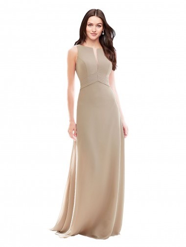 Discount Elegant Bridesmaid with High Neckline and Illusion V-Neck