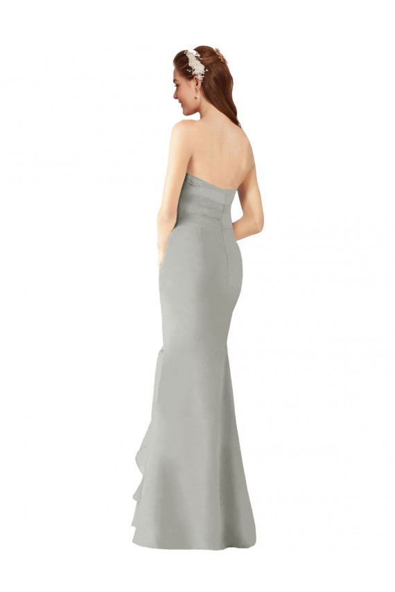 Discount Strapless Chiffon Bridesmaids Dress with Sweetheart Neckline