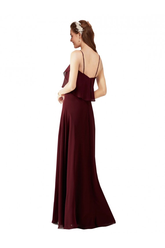 Discount Chiffon Bridesmaids Dress with Spaghetti Straps