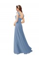 Discount Chiffon Bridesmaids Dress with Ruffle Neckline