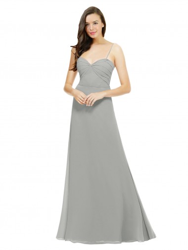 Discount Chiffon Bridesmaid Dress with Sweetheart Neckline and Adjustable Straps