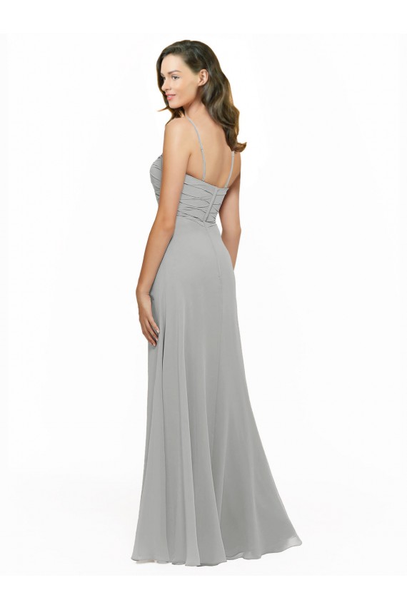 Discount Chiffon Bridesmaid Dress with Sweetheart Neckline and Adjustable Straps