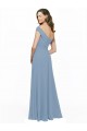 Discount Chiffon Bridesmaid Dress with Classic Off the Shoulder Neckline