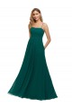 Discount Chiffon Bridesmaid Dress with Pleated Bodice and Straps