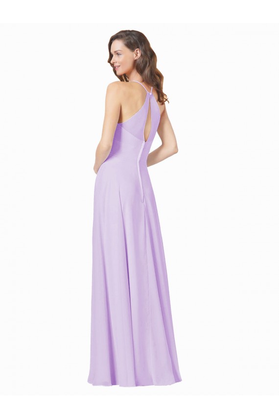Discount Simple Chiffon Bridesmaid Dress with Pocket
