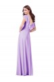 Discount Flutter Sleeves V-Neck Chiffon Bridesmaid Dress