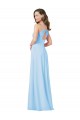 Discount Long V-Neck Chiffon Bridesmaid Dress with Keyhole Back