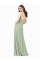 Discount Floor Length Long Chiffon Bridesmaid Dress with Side Slit