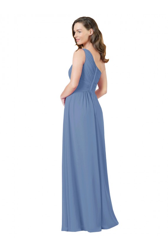 Discount Pleated One Shoulder Chiffon Bridesmaid Dress