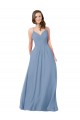 Discount A-Line Ruched V-Neckline Chiffon Bridesmaid Dress with Pockets