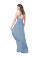 Discount Chiffon Bridesmaid Dress with High Halter Neckline