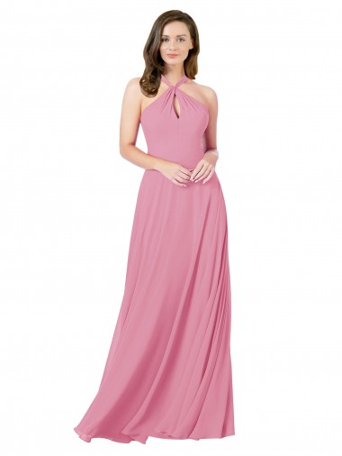 Discount Chiffon Bridesmaid Dress / Prom Dress with Keyhole Front