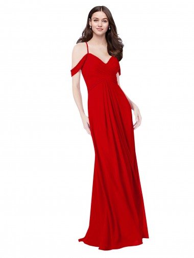 Discount Cold Shoulder Chiffon Bridesmaid Dress