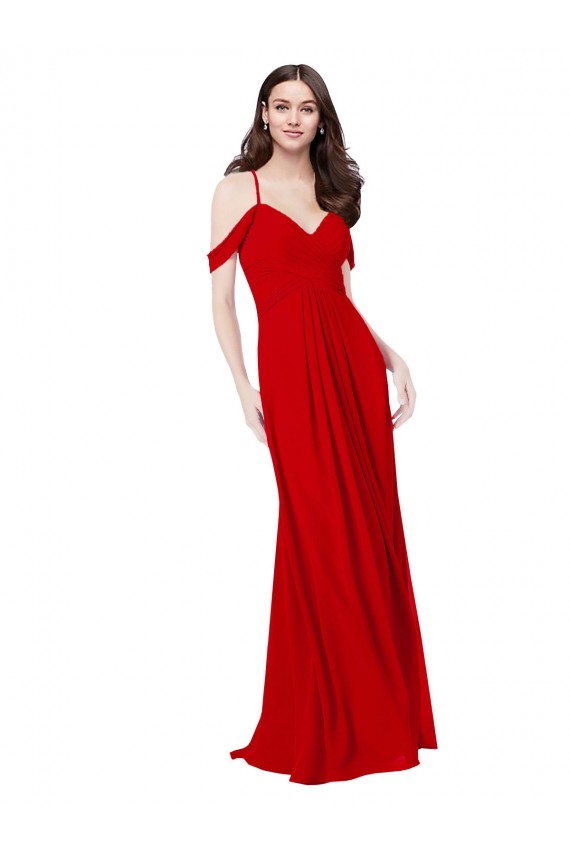 Discount Cold Shoulder Chiffon Bridesmaid Dress