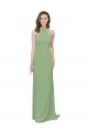 Discount High Collar Halter Neck Chiffon Bridesmaid Dress with Long Back Tie