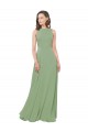 Discount High Neck Chiffon Bridesmaids Dress with Low Cowl Back