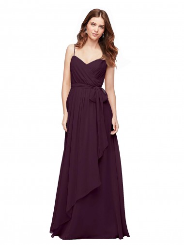 Discount Wrapped Sweetheart Neckline Long Chiffon Bridesmaid Dress 