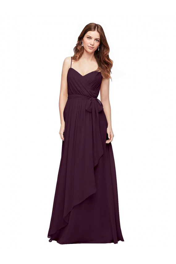 Discount Wrapped Sweetheart Neckline Long Chiffon Bridesmaid Dress 