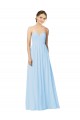 Discount Full Length Chiffon Bridesmaid Dress with Deep Sweetheat and Shirred Bodice