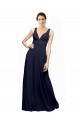 Discount Open Back Long Chiffon Bridesmaid Dress with Plunging V-Neck Bodice