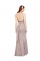 Discount Fit and Flare Long Chiffon Bridesmaid Dress / Prom Dress with Sash and Open Back