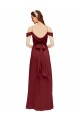 Discount Grecian Inspired Draped Off the Shoulder Long Chiffon Bridesmaid Dress