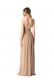 Discount Halter V-Neck A-Line Chiffon Bridesmaid Dress with Shirred Skirt
