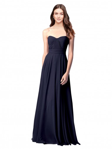 Discount Luxe Chiffon Bridesmaid Dress with Sweetheart Neckline and Shirred Bodice