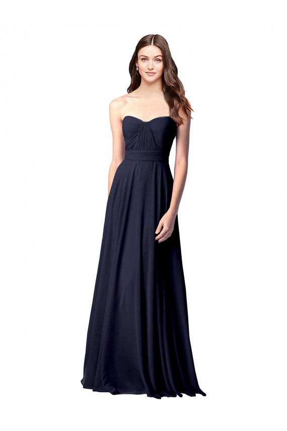Discount Luxe Chiffon Bridesmaid Dress with Sweetheart Neckline and Shirred Bodice