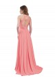 Discount Draped A-Line Chiffon Bridesmaid Dress with Halter Keyhole Neckline