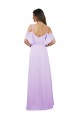 Discount Chiffon Bridesmaid Dress with Draped Sweetheart Bodice and Off The Shoulder Flounces
