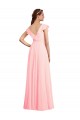 Discount Chiffon A-Line Dress with Full Circle Skirt and Gathered Waistband