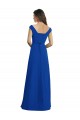Discount Draped Shoulder V-Neck Long Chiffon Bridesmaid Dress