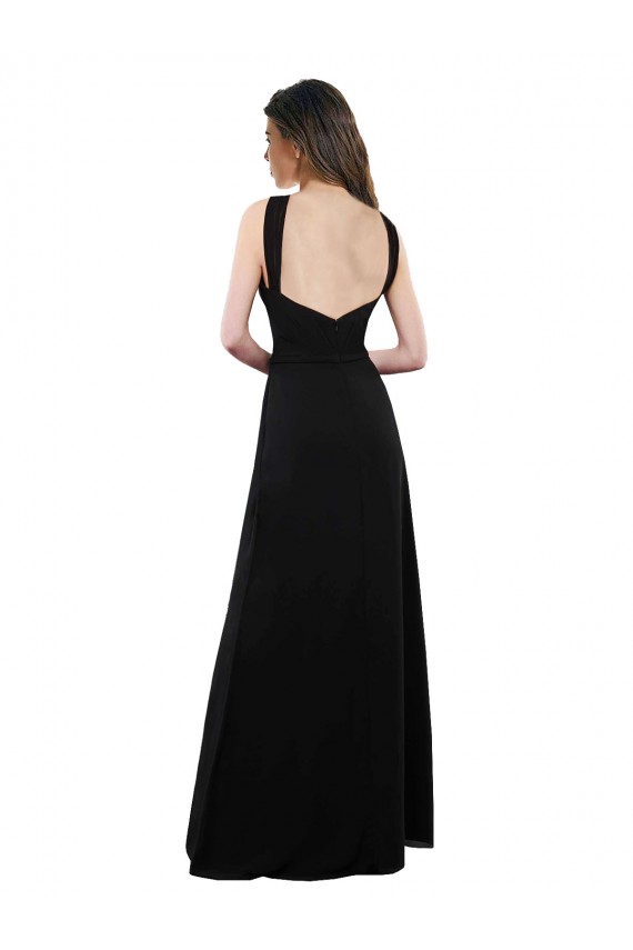 Discount Chiffon A-Line Bridesmaid Dress with Criss Cross Halter Top