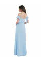 Discount Cold Shoulde Chiffon Bridesmaid Dress with Wrap Bodice
