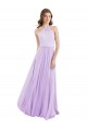 Discount Halter Chiffon A-Line Bridesmaid Dress with Flounce Back
