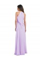 Discount Halter Chiffon A-Line Bridesmaid Dress with Flounce Back
