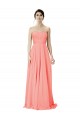Discount Strapless Chiffon Bridesmaid Dress with Ruched Sweetheart Neckline