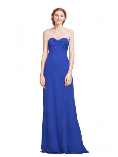 Discount Sweetheart Neckline Chiffon Ruched Bodice Tie Back Bridesmaid Dress
