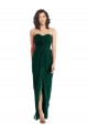 Discount Twist Front Draped Chiffon Bridesmaid Dress with Slit