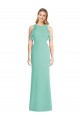 Discount Jewel Neck Mermaid Open Back Chiffon Bridesmaid Dress