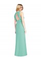 Discount Jewel Neck Mermaid Open Back Chiffon Bridesmaid Dress