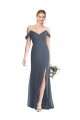 Discount Off the Shoulder Criss Cross Bodice Trumpet Chiffon Bridesmaid Dress