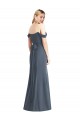 Discount Off the Shoulder Criss Cross Bodice Trumpet Chiffon Bridesmaid Dress