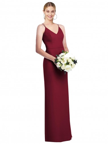 Discount Full Length Draped Blouson Back Chiffon Maxi Bridesmaid Dress